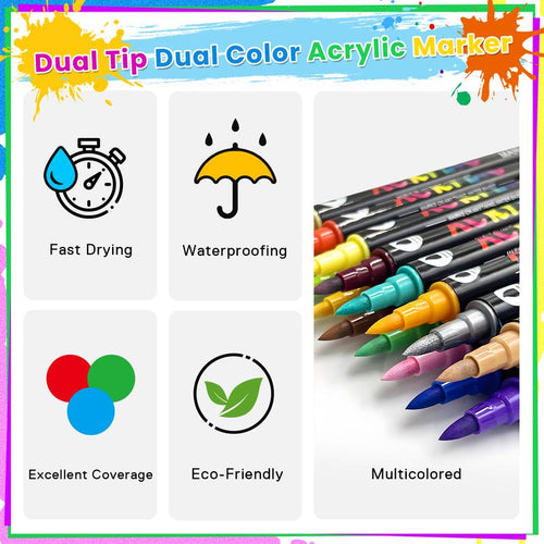 Dual Tip Acrylic Paint Markers
